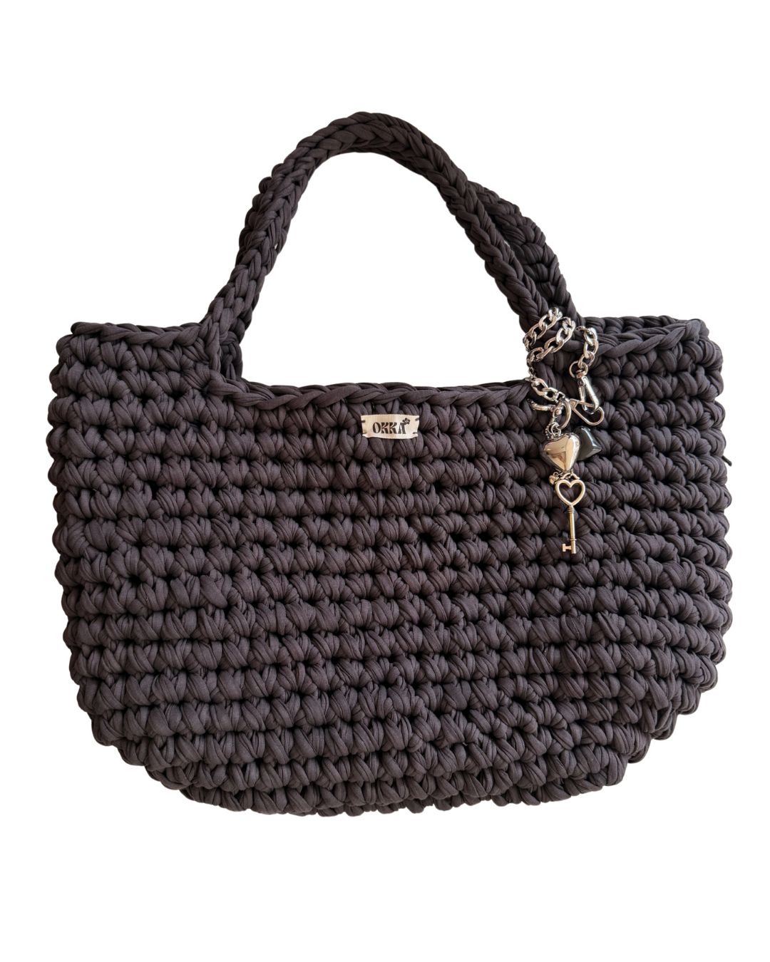 Shoulder Bag Dark Gray w Charm
