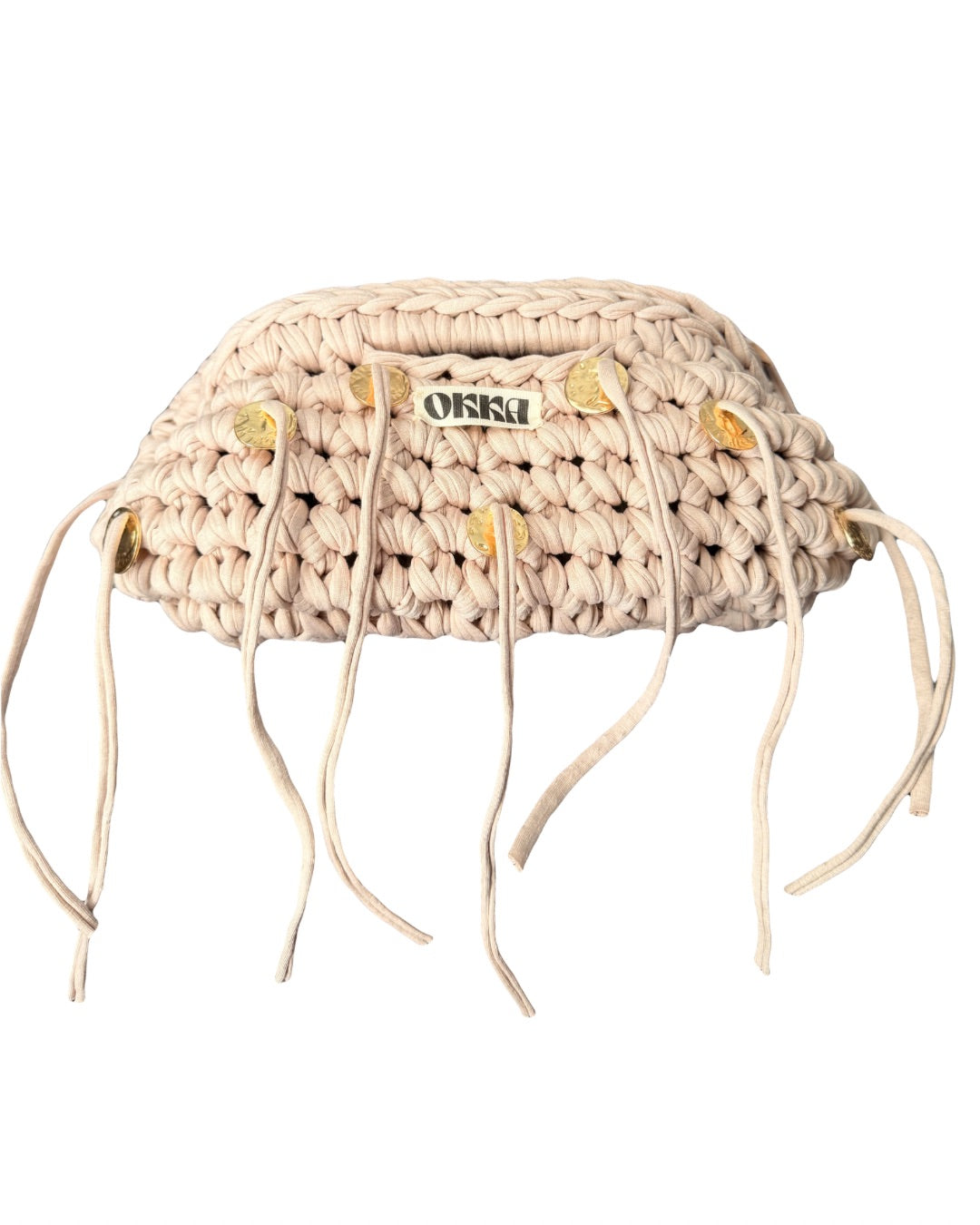 Clutch Beige w Metal Plates