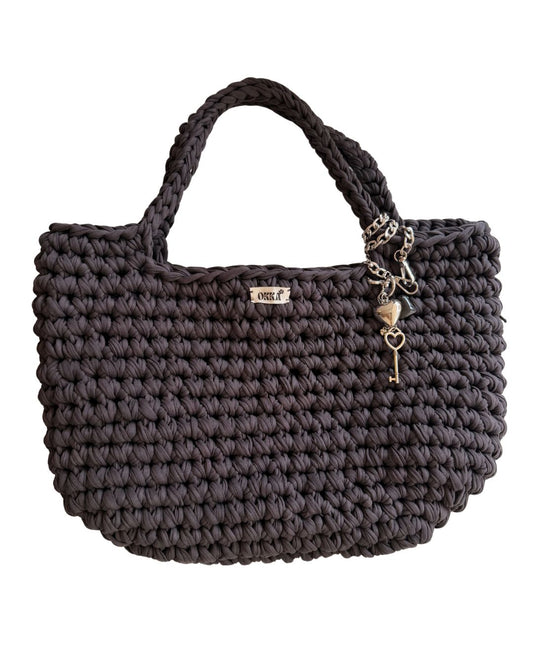 Shoulder Bag Dark Gray w Charm