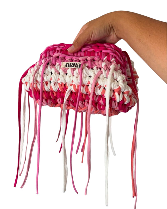 Clutch Raspberry  Tassels
