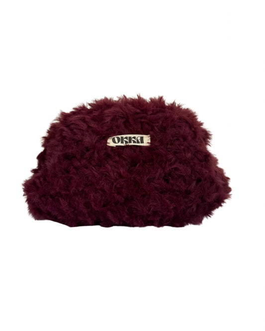 Fur clutch Burgundy